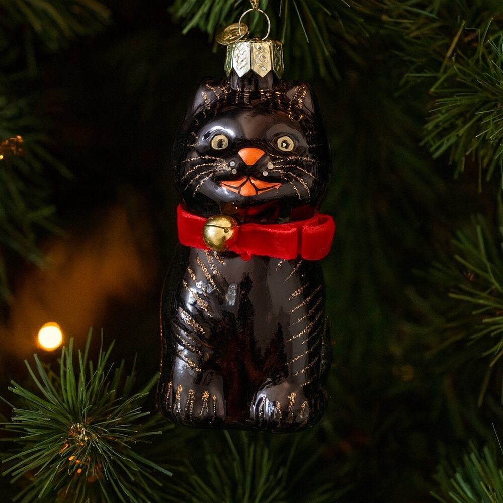 JOHN DERIAN Black Scaredy Cat Glass Christmas Halloween Ornament Target 2025